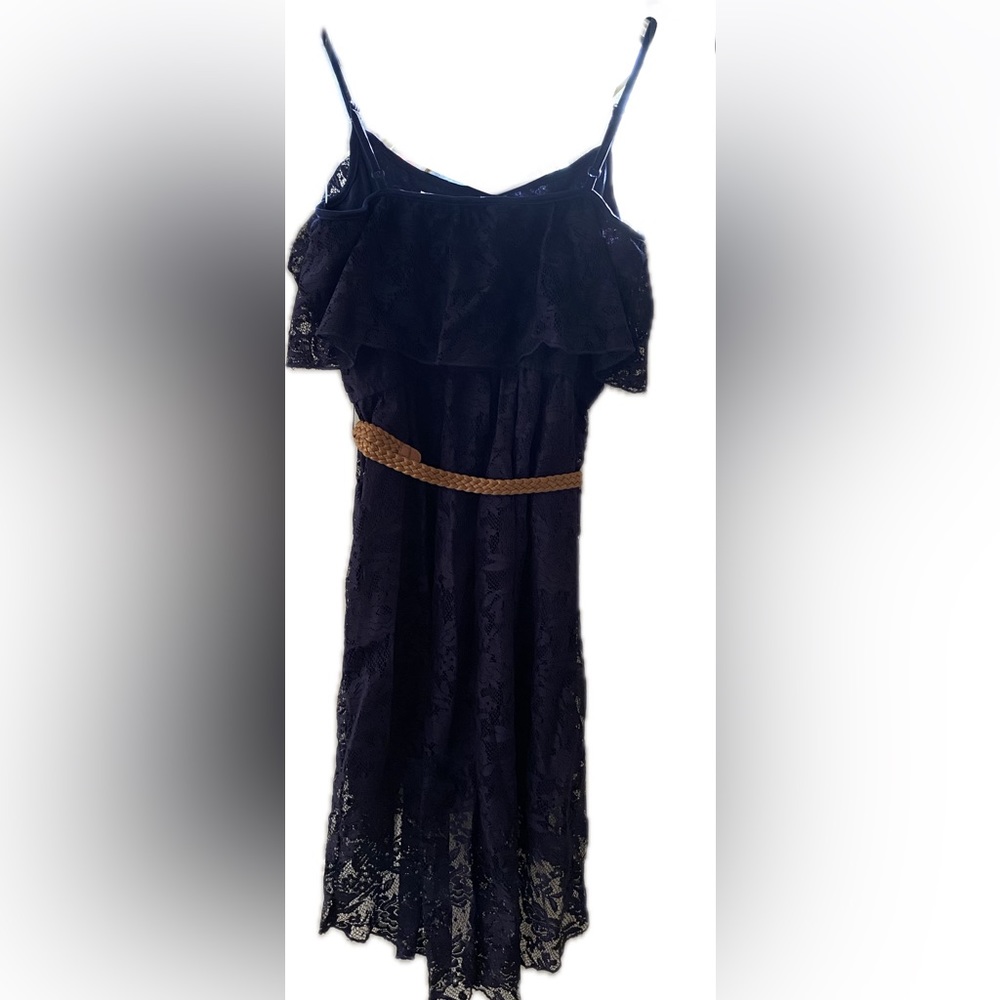 Navy Lace Off-Shoulder Dress